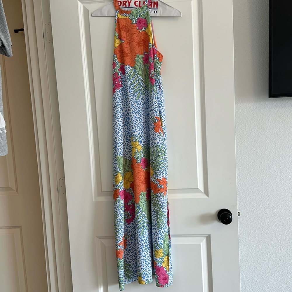 Floral multi color maxi dress so cute! XS